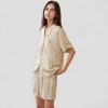 Anna-Kaci Lounge Women's Soft Floral Print Pajama Set with Short Sleeve Button-Up Top and Relaxed Fit Lounge Shorts - 4 of 4