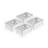 OU Fridge Organizer Bins with Drain Basket & Vented Lid, Clear Stackable Refrigerator Storage Container, Produce Kitchen Storage Bin, BPA Free, 4 Pack - 2 of 2