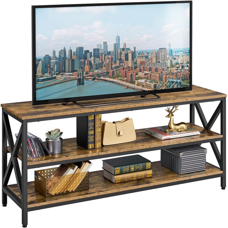 Yaheetech 55 inch 3-Layer Shelved TV Stand  Lengthened TV Cabinet Console Table, 3 of 9