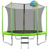 APRILSOUL Trampoline for Kids with Safety Enclosure Net, Basketball Hoop and Ladder, Easy Assembly Round Outdoor Recreational Trampoline - 3 of 4