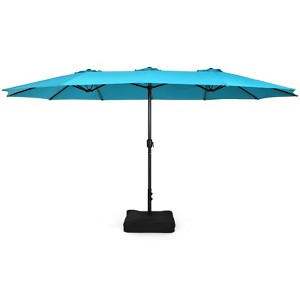 Tangkula 15FT Double-Sided Twin Patio Umbrella with Base Extra-Large Market Umbrella for Outdoor - 1 of 4