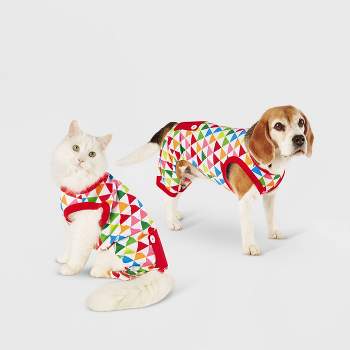 Colorful Triangle Print Dog and Cat Pajamas - XS - Wondershop™