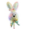 31.0 Inch Bunny Head On Stick Tye-Dye Rabbit Fabric Figurines - 4 of 4