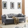 CAVINAS Upholstered Sofa Tufted Couch with Rolled Arms and Nailhead, Chesterfield Sofa, Loveseat Sofa with Pillows, Velvet Sofa for Living Room - 3 of 4