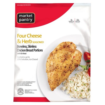 Four Cheese Herb Chicken Breast Portions 2 5 Lb Market Pantry