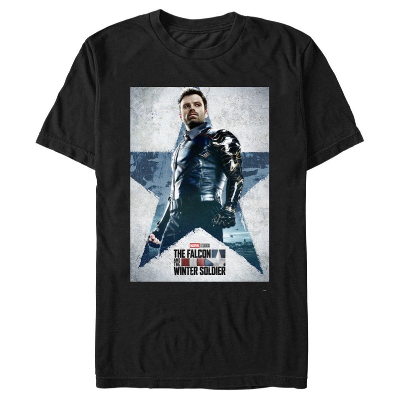 Men's Marvel The Falcon and the Winter Soldier Bucky Poster T-Shirt, 1 of 6