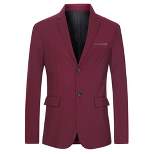 Lars Amadeus Men's Slim Fit Lapel Collar Two Button Formal Dress Blazer