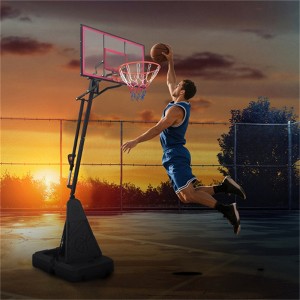 YONWAY Portable Basketball Hoop, Adjustable Height 8.04 ft to 10.01 ft, 44 inch Backboard with Rebound System and Wheels for  Professional Match - 1 of 4