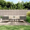 vidaXL Patio Furniture Set Outdoor Lounge Set with Cushions Gray Poly Rattan - 2 of 4