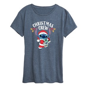 Women's - Lilo and Stitch - Christmas Crew Short Sleeve Graphic T-Shirt - 1 of 4