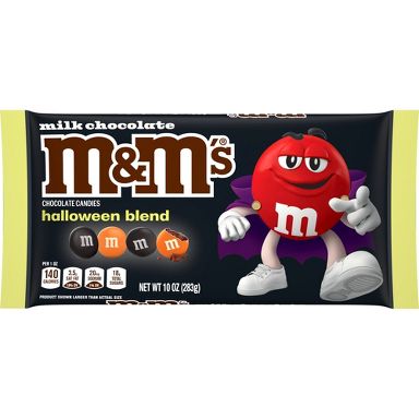 M&M's Halloween Black and Orange Milk Chocolate Candy Bag -10oz