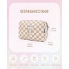 Narwey Birthday Gifts forTeen Girls Personalized Initial Checkered Makeup Bag - 2 of 3