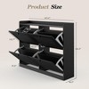Large Shoe Storage Cabinet with 4 Flip Drawers, Narrow Shoe Cabinet for Entryway with Wooden Legs, Freestanding Hidden Shoe Rack Organizer for Hallway - 2 of 4