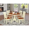 5-Piece Kitchen Table Set - Dining Table & 4 Chairs - Vintage Style - Buttermilk Cherry Finish - 2 of 4