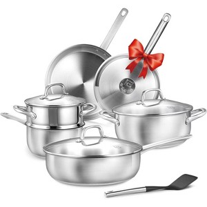 KOCH SYSTEME CS Stainless Steel Cookware Set 10 Piece,  Stainless Steel Pots and Pans Set for Professional Cooking, Induction Compatible, Silver - 1 of 4
