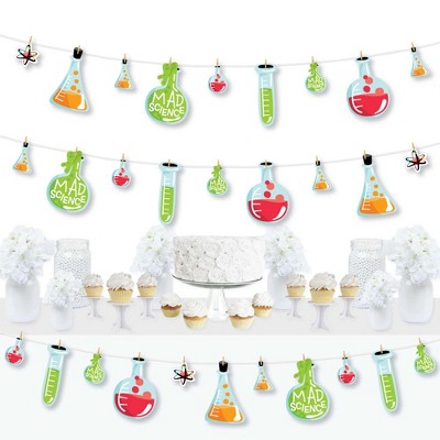 Big Dot of Happiness Scientist Lab - Mad Science Baby Shower or Birthday Party DIY Decorations - Clothespin Garland Banner - 44 Pieces