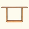 KIGFTSOD Elegant Minimalist Console Table - Curved Corners, Natural Wood Veneer, U-Base for Easy Placement, Ideal for Display & Simple Assembly - 3 of 4