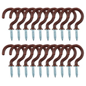 Unique Bargains Home Outdoor Cup Vinyl Coated Metal Ceiling Hooks 20 Pcs - 1 of 4