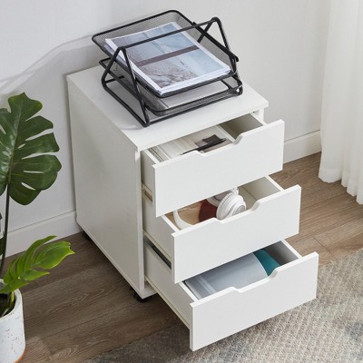 Drawer Vertical Filing Cabinet Rolling Wood Mobile File Cabinets Under Desk for Home Office with Casters