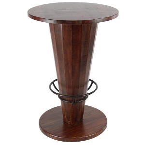 Rustic Gum Tree Wood Bar Height Table - Brown - Olivia & May: 40-Inch, Round, Indoor Dining - 1 of 4