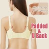 Womens Wireless Bras V Neck U Back Bras Comfy Bralette Supportive Bras No Underwire Seamless Push Up Everyday Bras with Wide Strap - 2 of 4