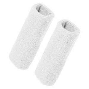Unique Bargains Sweat Absorbing Cotton Yarn Latex Wrist Sweatbands Wrist Band 3.15"x5.91" 1 Pair - 1 of 4
