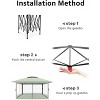 Outdoor Patio Gazebo 12x12ft, Pop up with Mosquito Netting, Outdoor Canopy Tent with 4 Ropes 8 Stakes, Portable Carrying Bag and Double Roofs - 2 of 4
