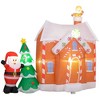 YOOCOZZ  Christmas Yard Decoration- 7FT Xmas Inflatable Gingerbread House Santa Claus and Xmas Tree, Giant Xmas Inflatables  with LED Lights - 2 of 4