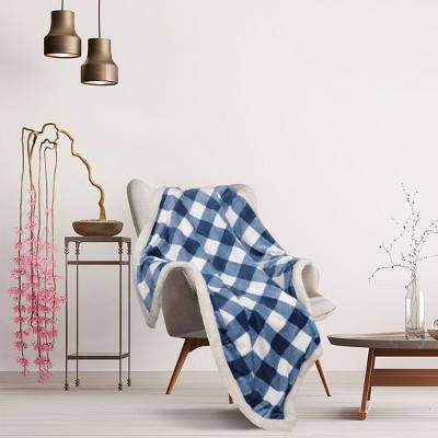 PiccoCasa Microfiber Plaid Fleece Buffalo Checker Flannel Reversible Plush Blanket