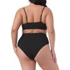 Agnes Orinda Women's Plus Size Ribbed Bikini Bandeau 2 Pcs Tankini Sets - 4 of 4