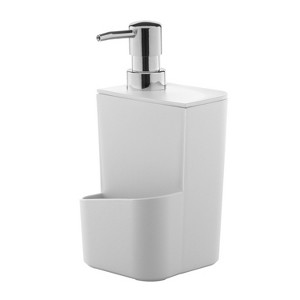 OU 22oz Soap Dispenser with Sponge Holder, Kitchen Soap Pump, Sink Sponge Holder Organizer with Drainage, Compatible with Gel & Dish Soaps - 1 of 4