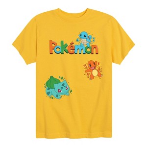 Boys' - Pokémon - Gen 1 Bulbasaur, Charmander, Squirtle   White Or Cream Only Short Sleeve Graphic T-Shirt - 1 of 4