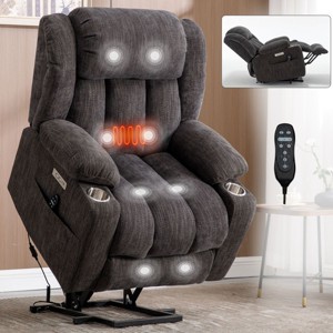 Electric Chair Recliner With Lumbar Heat And 8-Point Vibration Massage,Power Lift Chairs For Elderly,Chenille Lift And Recline Chairs-Cuddlewood - 1 of 4
