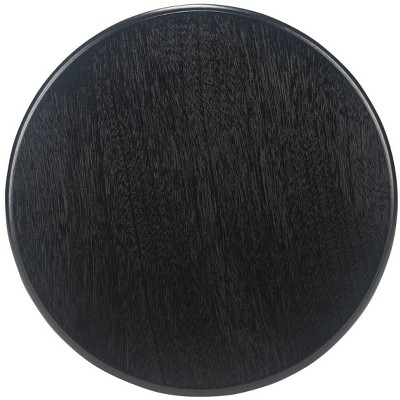 Elegant Turned Leg Round Wood Accent Table in Sleek Black