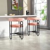 Height Bar Stools Set Of 2,Boasting Curved Wishbone Frame Streamlined Silhouette Armrest Counter Stool with Three Legs-Cuddlewood - 3 of 4