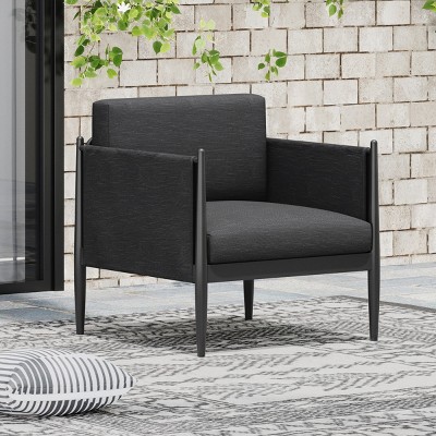 Modern Outdoor Club Chair with Sturdy Aluminum Frame, Water-Resistant Cushions & Anti-Rust Technology-Coolbibila