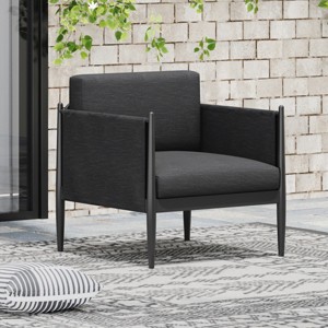 Modern Outdoor Club Chair with Sturdy Aluminum Frame, Water-Resistant Cushions & Anti-Rust Technology-Coolbibila - 1 of 4