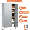 Aobabo 15 Doors Metal Storage Locker for Employees, School, Office, Gym, Bedroom - Industrial Steel, Black, Assembly Required - 2 of 4