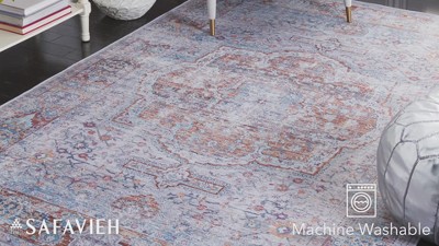 Elegant Blue Synthetic 9' x 12' Hand-Knotted Area Rug