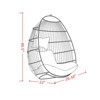VisioGear Egg Chairs, Patio Egg Chair, Outdoor Garden Egg Swing Chair Hanging Chair for Bedroom Living Room, Blue, 28.34"*22"*40.5" - 3 of 4