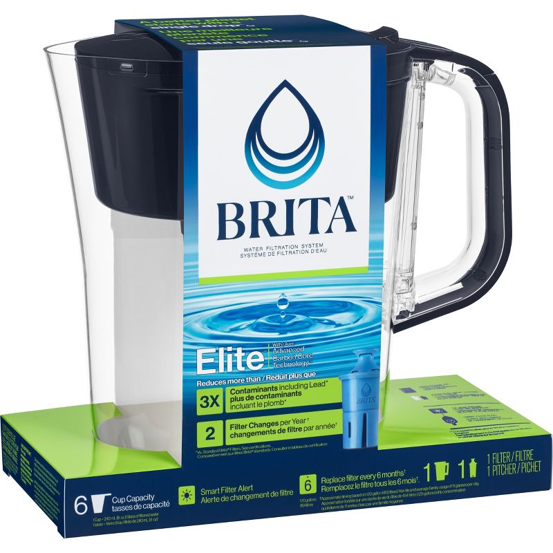 Brita Water Filter 6 Cup Denali Water Pitcher Dispenser with Elite Water Filter, 5 of 12
