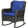 Outsunny Patio Wicker Rocking Chair, Outdoor PE Rattan Swing Chair w/ Soft Cushions for Garden, Patio, Lawn - 4 of 4