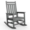 TROPOW Outdoor Rocking Chair, All Weather HDPE Plastic Patio Rocker Chair with Wide Armrests, Classic Fire Pit Chair for Porch, Deck, Lawn, Garde - 3 of 4