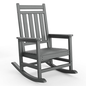 Adirondack Outdoor Rocking Chair, All Weather Patio Rocker Chair with Wide Armrests, Classic Fire Pit Chair - 1 of 4