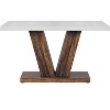 MAYEERTY 47" Dining Table, Farmhouse Wooden Kitchen Dinner Table with Duty Pedestal - 4 of 4