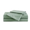 London Fog Queen 4pc Garment Wash Solid Sheet Set Green: Microfiber, Includes 2 Pillowcases, Fits up to 18" Mattress - 3 of 3