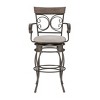 Nora Big and Tall Swivel Faux Leather Counter Height Barstool with Arms Pewter - Powell: Oversized, Metal Frame, 400 lb Capacity - 2 of 4