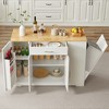 53'' Kitchen Islands with Drawers Shelf Trash Can Storage and Spice Rack-- Frevyn - 4 of 4