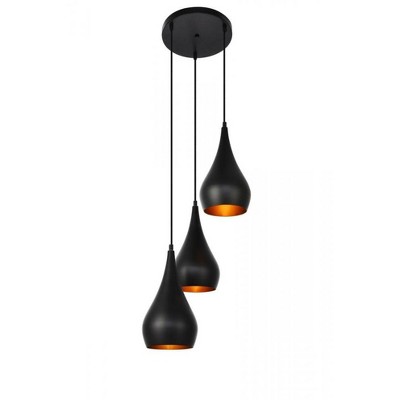Elegant Lighting Nora Collection Pendant D14.5in H11.5in Lt:3 Black finish