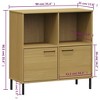 vidaXL Bookshelf Book Cabinet with Metal Legs Storage Cabinet OSLO Solid Wood - 3 of 4